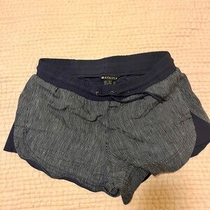 Athleta Women's Blue and White Striped Athletic Shorts